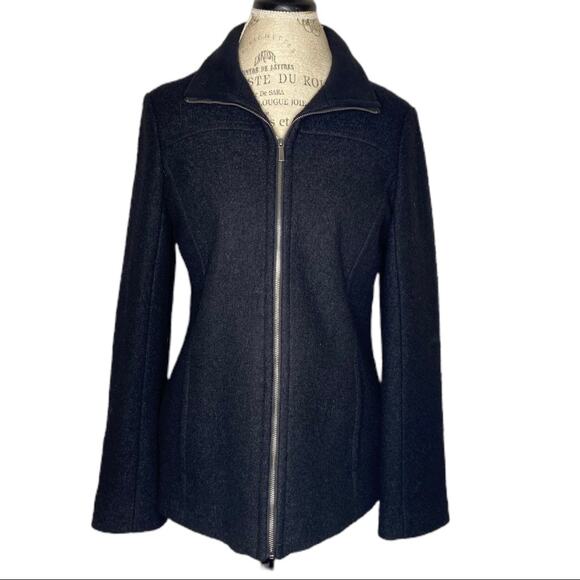 Lands’ End Black Wool Blend Full Zip Jacket Women's Size 10 - Picture 9 of 9